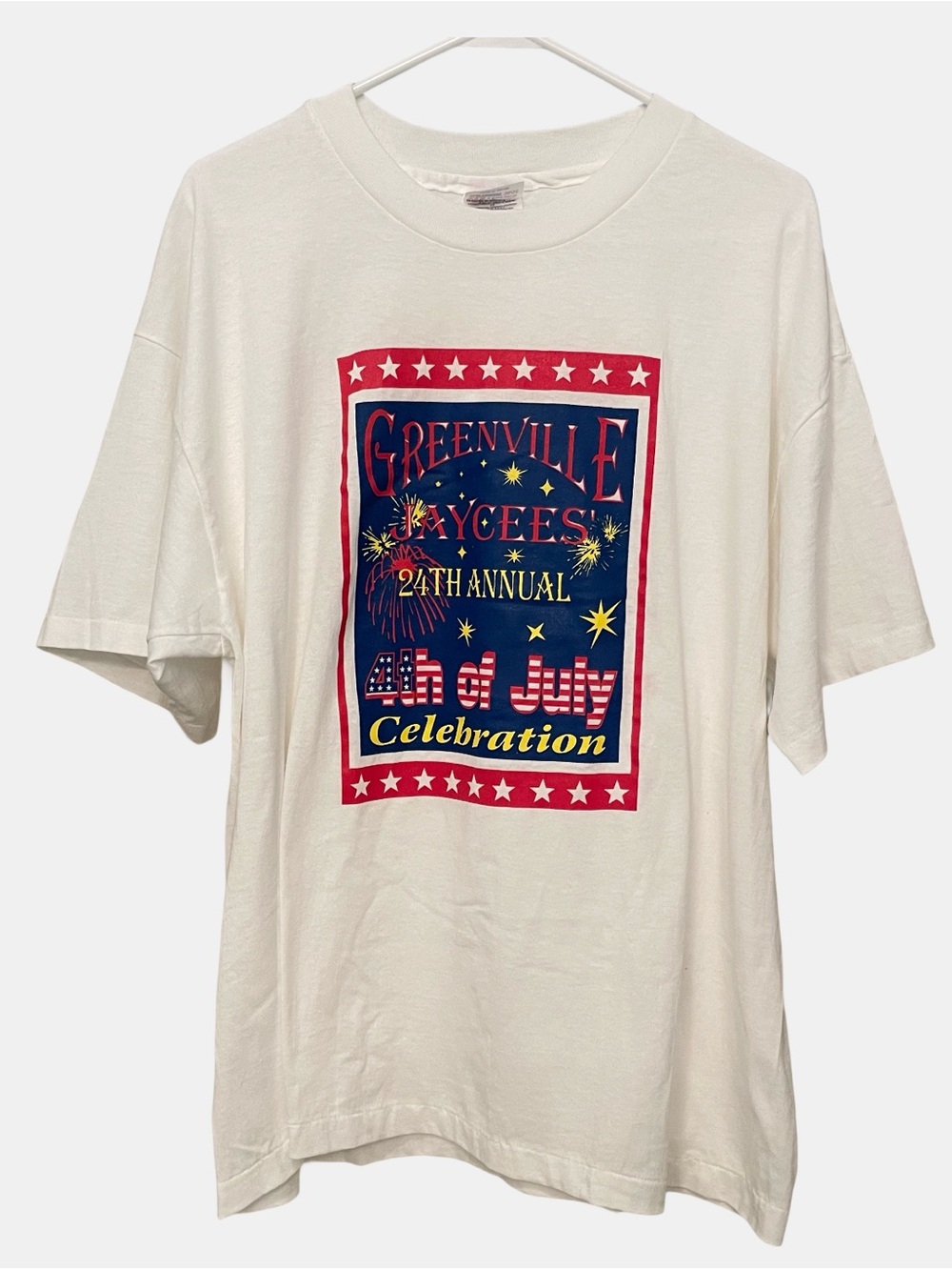 Vtg 90s Hanes 4th of July Greenville Jaycees Pepsi XL T-shirt America 250
